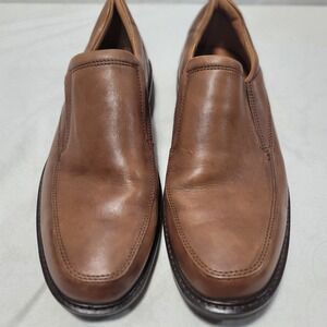 ECCO Mens Brown Leather Slip On Loafers Shoes Size 43 Comfort